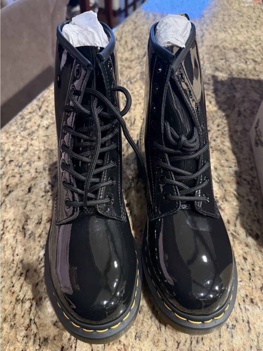 Doc Martens Women’s Black Patent Lace-Up Combat Boots